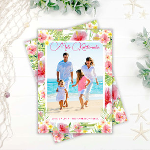 Mele Kalikimaka Tropische kerstfoto Feestdagenkaart