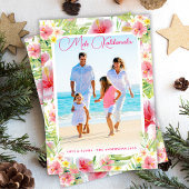 Mele Kalikimaka Tropische kerstfoto Feestdagenkaart