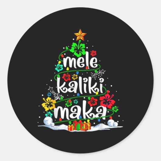 Mele Kalikimaka Tropische Kerstmis Hawaïaanse Kers Ronde Sticker (Voorkant)