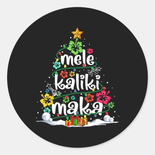 Mele Kalikimaka Tropische Kerstmis Hawaïaanse Kers Ronde Sticker (Voorkant)