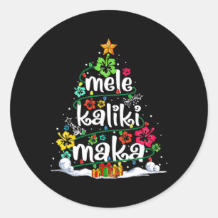 Mele Kalikimaka Tropische Kerstmis Hawaïaanse Kers Ronde Sticker
