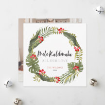 Mele Kalikimaka Tropische Krans Foto Vakantiekaart