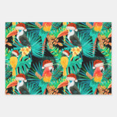 Mele Kalikimaka Tropische Oerwouden Vogels en Stri Inpakpapier Vel (Voorkant 3)