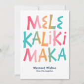 Mele Kalikimaka Tropische Typografie Kerstmis Feestdagenkaart (Voorkant)