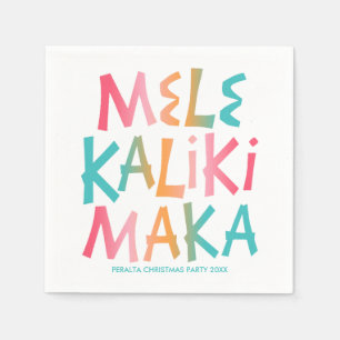 Mele Kalikimaka Tropische Typografie Kerstmis Servet