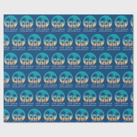 Mele Kalikimaka Tropische Zonsondergang Custom Ker Cadeaupapier (Vlak)