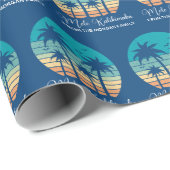 Mele Kalikimaka Tropische Zonsondergang Custom Ker Cadeaupapier (Rol Hoek)