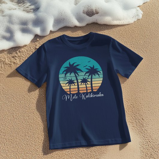 Mele Kalikimaka Tropische Zonsondergang Kerstmis T-shirt