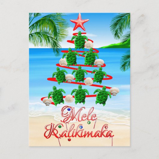 Mele Kalikimaka Turtles Briefkaart (Voorkant)