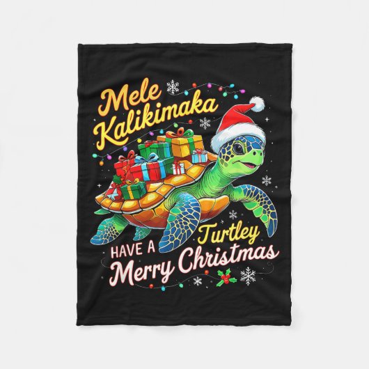 Mele Kalikimaka Turtley Have A Merry Christmas  Fleece Deken (Voorkant)