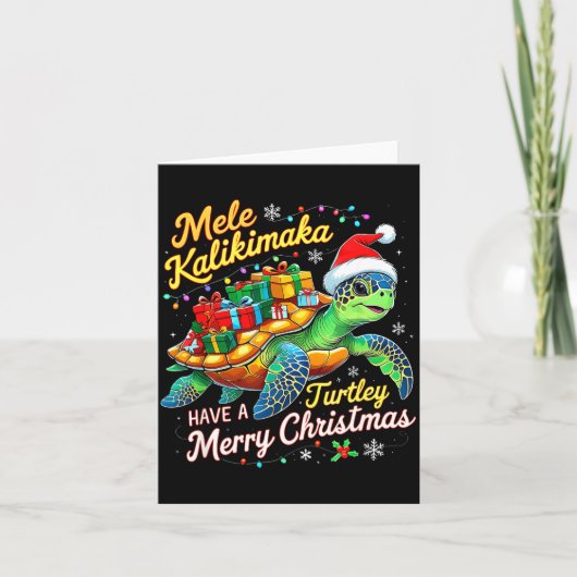 Mele Kalikimaka Turtley Have A Merry Christmas Kaart (Voorkant)