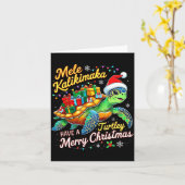 Mele Kalikimaka Turtley Have A Merry Christmas Kaart (Gele Bloem)