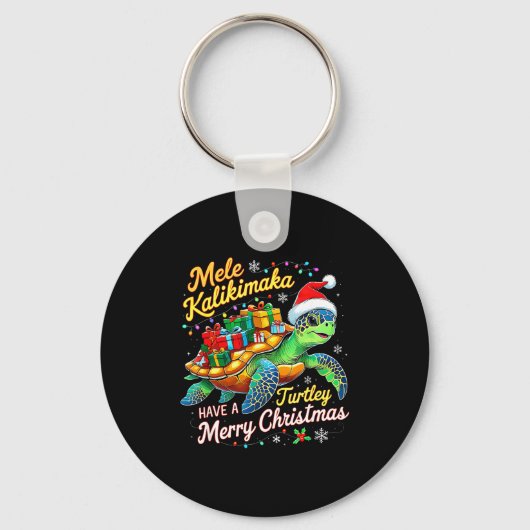 Mele Kalikimaka Turtley Have A Merry Christmas Sleutelhanger (Voorkant)