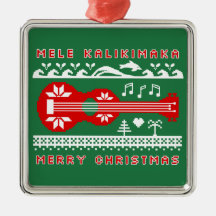 Mele Kalikimaka Ugly Sweater (rood op groen)