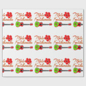 Mele Kalikimaka Ukulele Cadeaupapier (Vlak)
