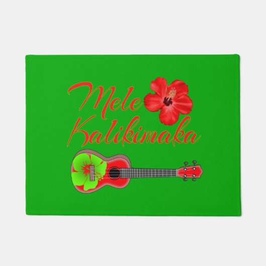 Mele Kalikimaka Ukulele Deurmat (Voorkant)