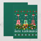 Mele Kalikimaka Ukulele Gitaar Cadeau Lelijke Ukul Kaart (Voorkant / Achterkant)