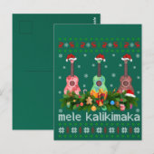 Mele Kalikimaka Ukulele Guitar Gift Ugly Ukulele Briefkaart (Voorkant / Achterkant)