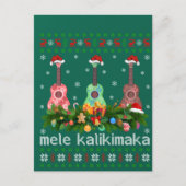 Mele Kalikimaka Ukulele Guitar Gift Ugly Ukulele Briefkaart (Voorkant)