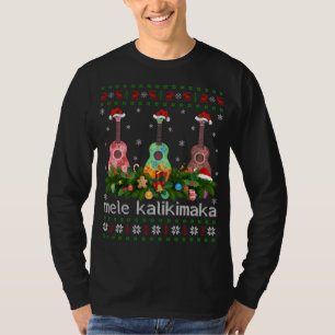 Mele Kalikimaka Ukulele Guitar Gift Ugly Ukulele C T-shirt