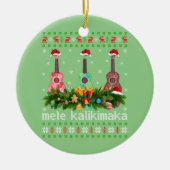 Mele Kalikimaka Ukulele Guitar Gift Ugly Ukulele Keramisch Ornament (Voorkant)