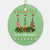Mele Kalikimaka Ukulele Guitar Gift Ugly Ukulele Keramisch Ornament (Links)