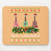 Mele Kalikimaka Ukulele Guitar Gift Ugly Ukulele Muismat (Voorkant)