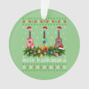 Mele Kalikimaka Ukulele Guitar Gift Ugly Ukulele Ornament
