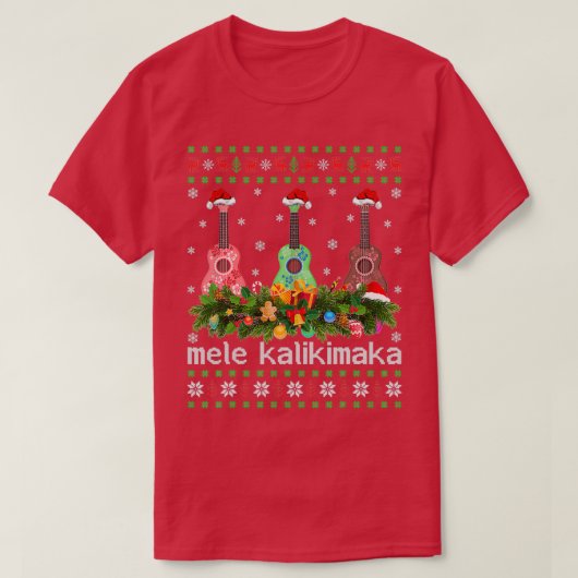Mele Kalikimaka Ukulele Guitar Ugly Ukulele Christ T-shirt (Design voorkant)