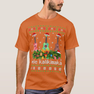 Mele Kalikimaka Ukulele Guitar Ugly Ukulele Christ T-shirt