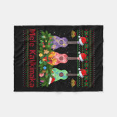 Mele Kalikimaka Ukulele Guitar Ugly Xmas Sweaters  Fleece Deken (Voorkant (Horizontaal))