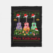 Mele Kalikimaka Ukulele Guitar Ugly Xmas Sweaters  Fleece Deken (Voorkant)
