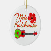 Mele Kalikimaka Ukulele Keramisch Ornament (Rechts)
