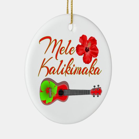 Mele Kalikimaka Ukulele Keramisch Ornament (Rechts)