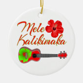 Mele Kalikimaka Ukulele Keramisch Ornament (Voorkant)