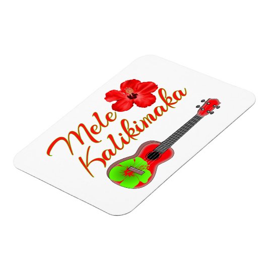 Mele Kalikimaka Ukulele Magneet (Linkerzijde)