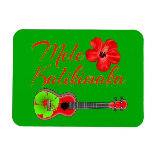 Mele Kalikimaka Ukulele Magneet (Horizontaal)