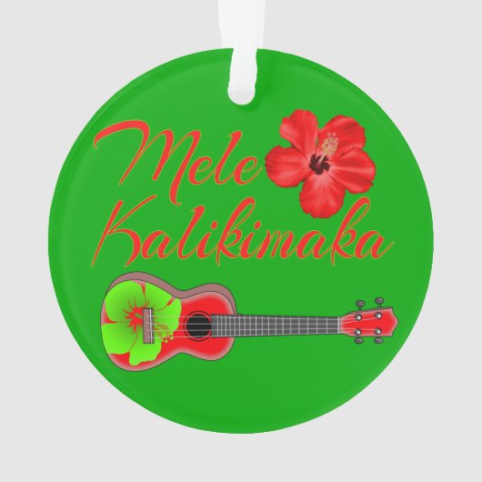 Mele Kalikimaka Ukulele Ornament (achterkant)