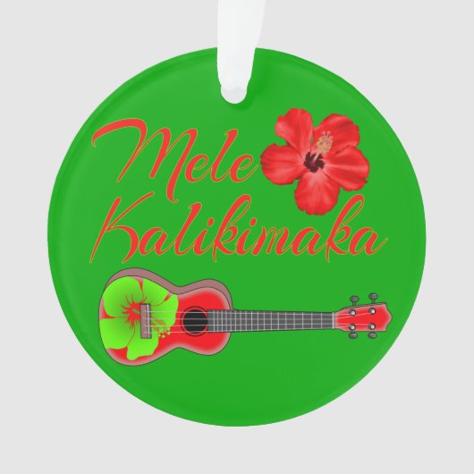 Mele Kalikimaka Ukulele Ornament (voorkant)