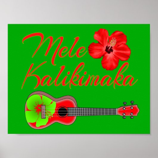 Mele Kalikimaka Ukulele Poster (Voorkant)