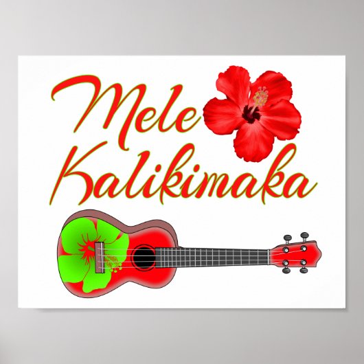 Mele Kalikimaka Ukulele Poster (Voorkant)