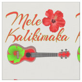 Mele Kalikimaka Ukulele Stof (Close Up)