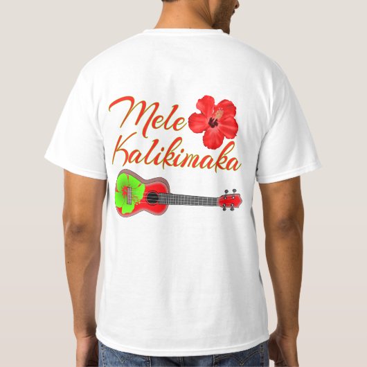 Mele Kalikimaka Ukulele T-shirt (Achterkant)
