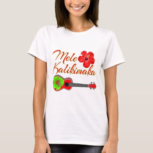 Mele Kalikimaka Ukulele T-shirt (Voorkant)
