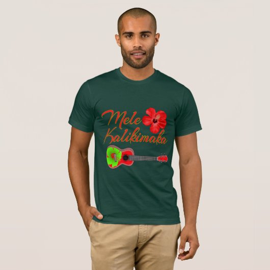 Mele Kalikimaka Ukulele T-shirt (Voorkant volledig)