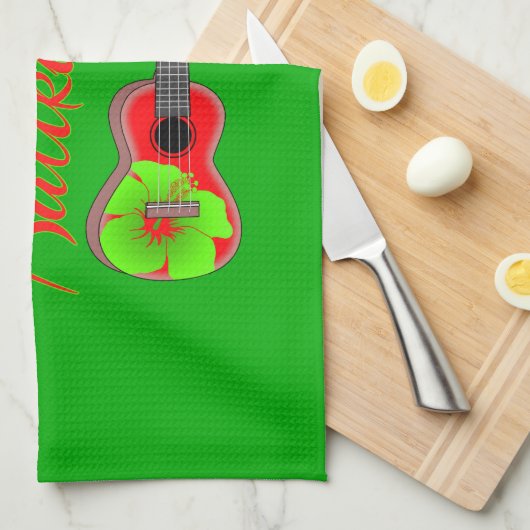 Mele Kalikimaka Ukulele Theedoek (Quarter Fold)