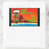 Mele Kalikimaka van Tiki Claus Rechthoekige Sticker (Tas)