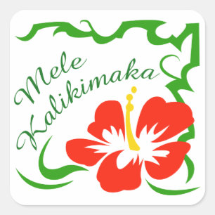 Mele Kalikimaka Vierkante Sticker