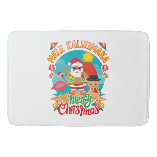 Mele Kalikimaka voor een heldere Hawaïaanse kerst Badmat (Voorkant)