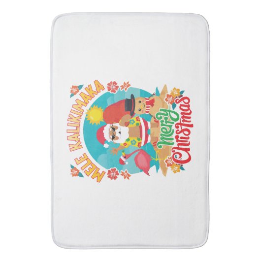 Mele Kalikimaka voor een heldere Hawaïaanse kerst Badmat (Voorkant Verticaal)